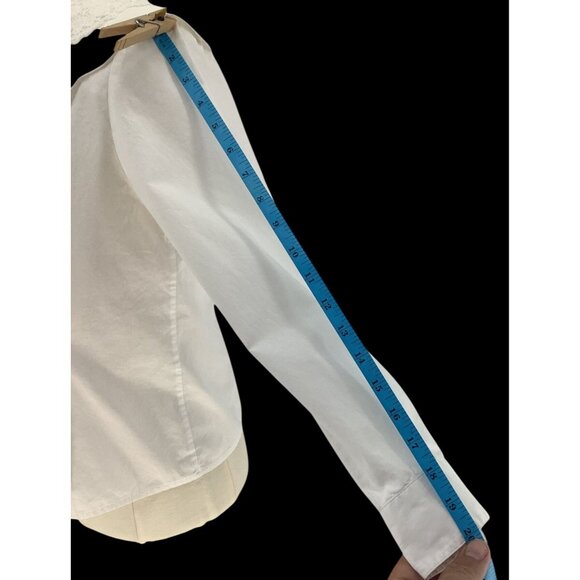Womens Lace Collar White Blouse Long Sleeves & Button Closure by Diversity Sz P8 - Picture 7 of 9